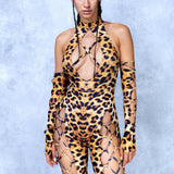 Cheetah Criss-Cross Jumpsuit Set