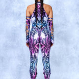 Purple Piton Criss-Cross Jumpsuit Set