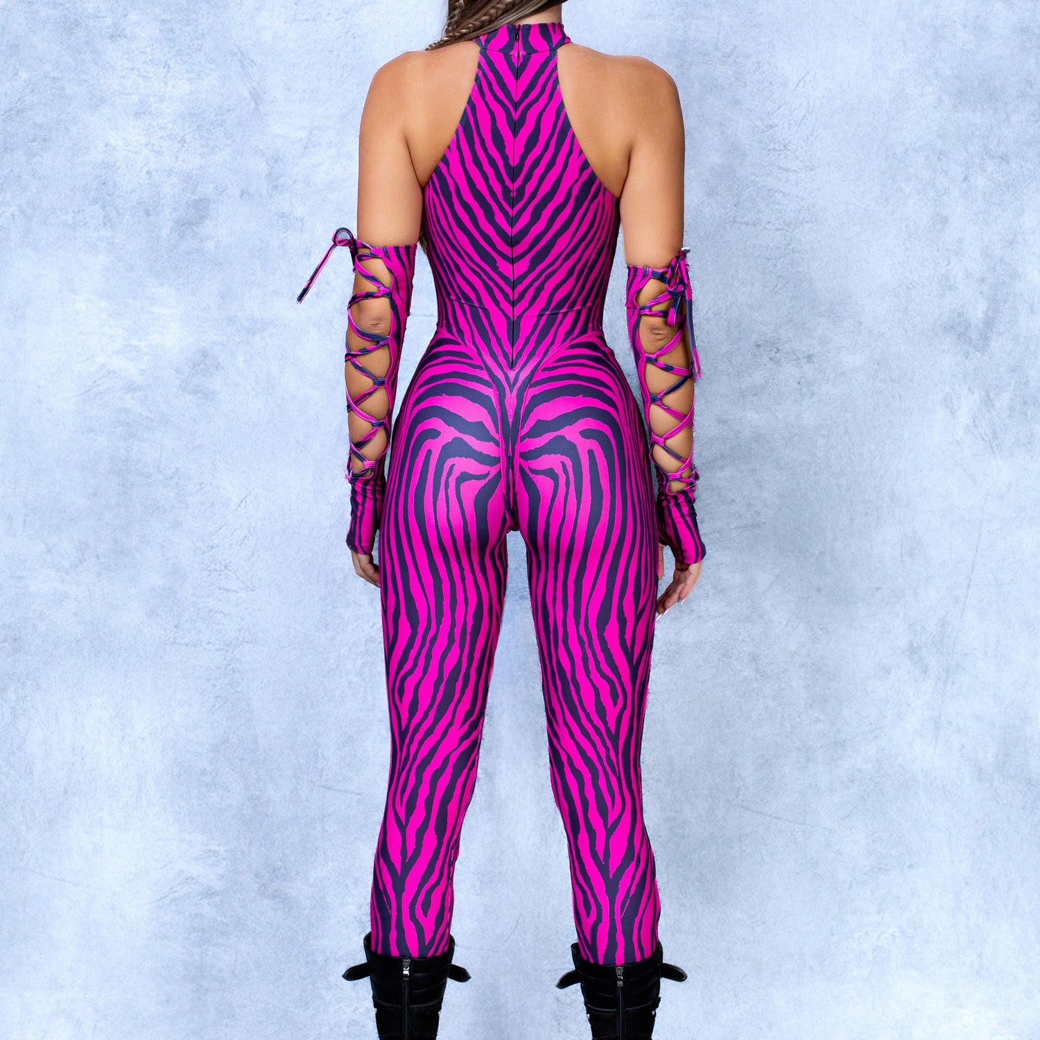 Stripes Pink Criss-Cross Jumpsuit Set Performance
