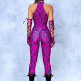 Stripes Pink Criss-Cross Jumpsuit Set