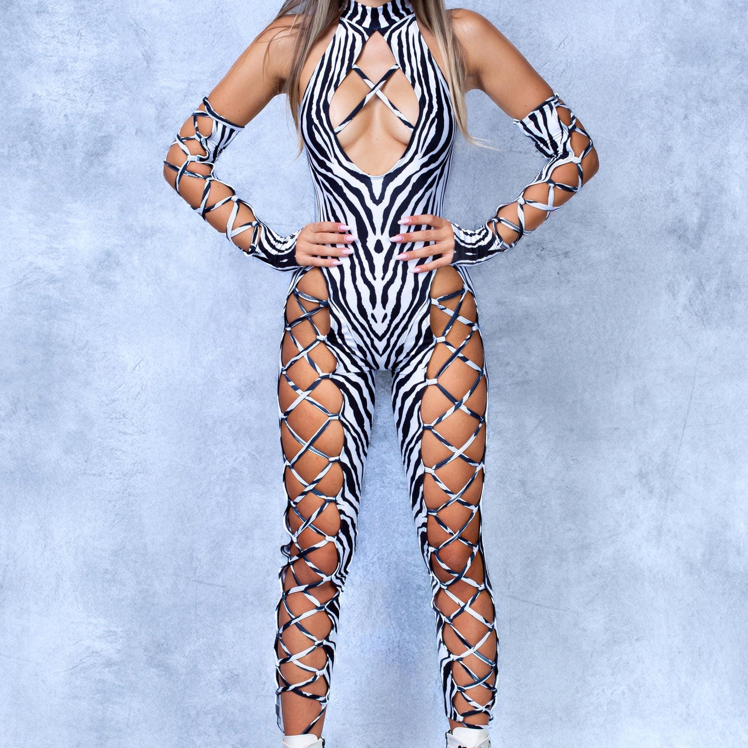 Stripes Criss-Cross Jumpsuit Set 2