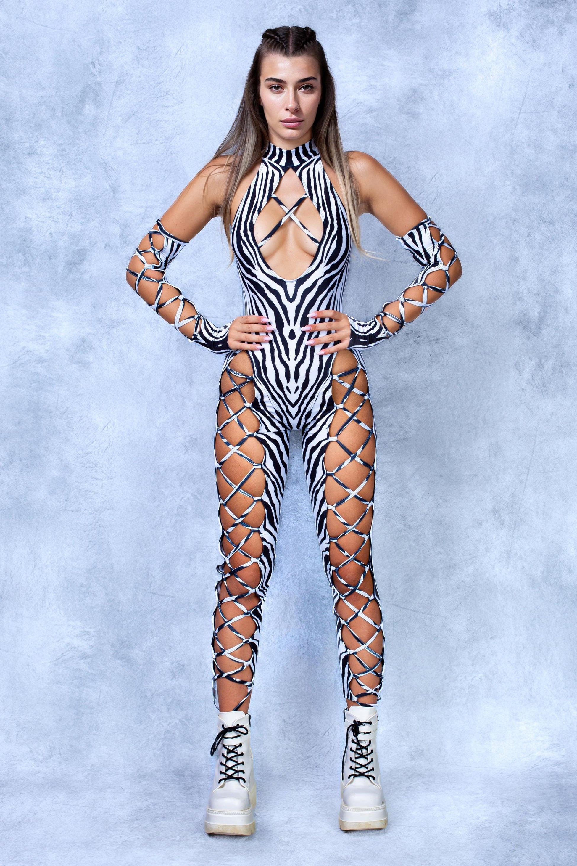 Stripes Criss-Cross Jumpsuit Set 2