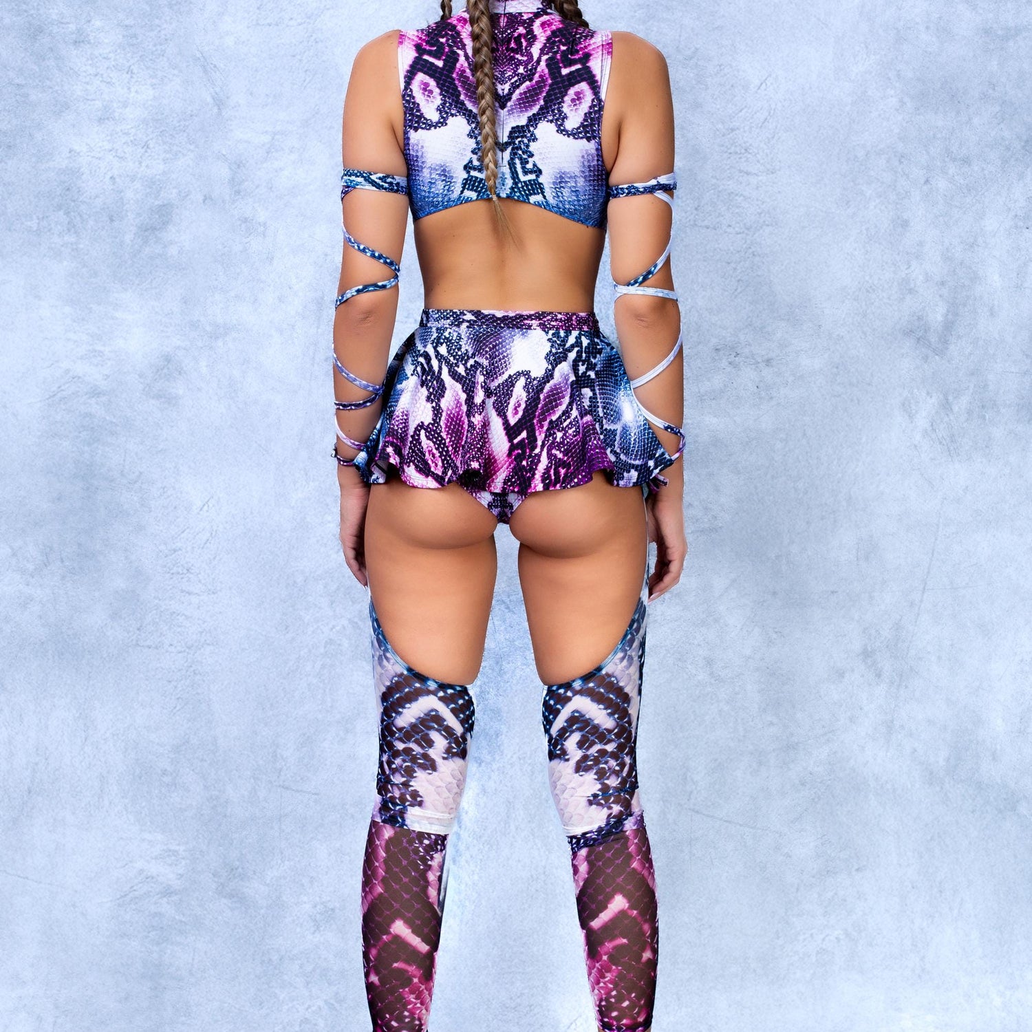 Purple Piton Chaps Leotard Performance