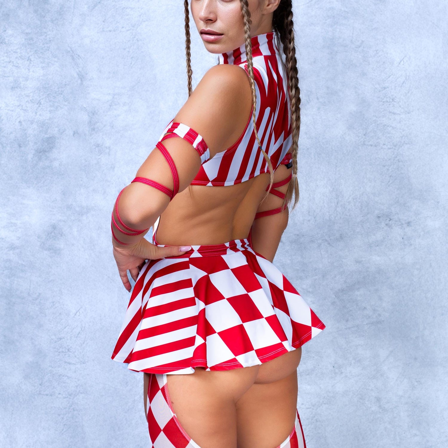Red Clown Chaps Leotard Wraps Set 6
