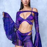 Celestia Amethyst Mesh Shorts