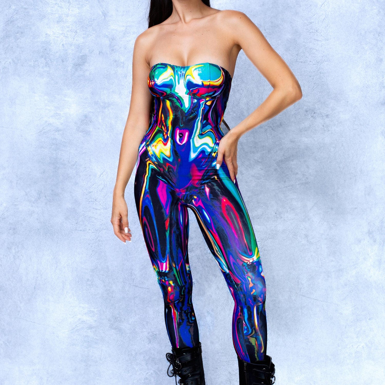 Cyber Chrome Delight Strapless Romper 6