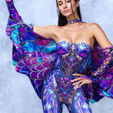 Cyber Persephone Strapless Romper