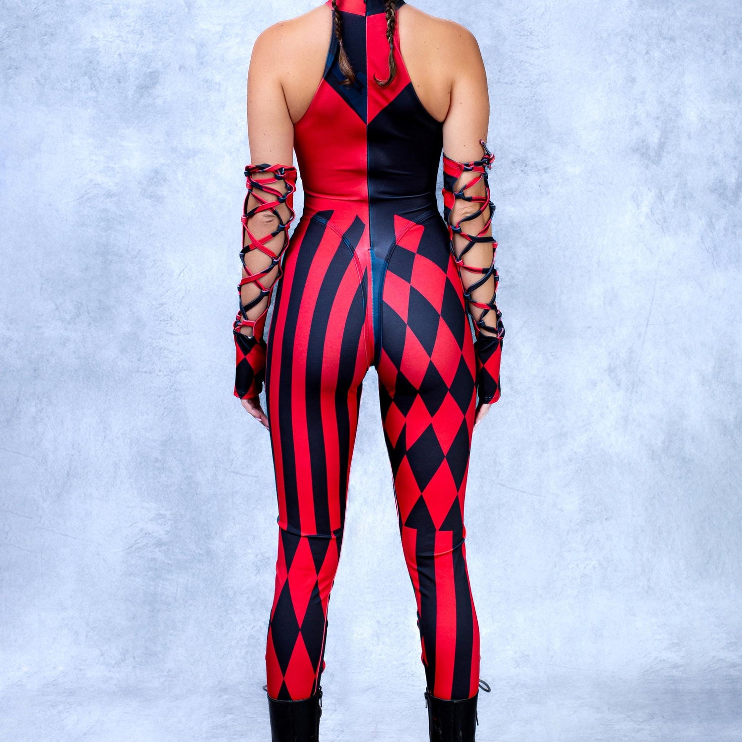 She's Crazy Red Crown Criss-Cross Jumpsuit Set Performance