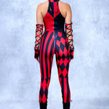 She's Crazy Red Crown Criss-Cross Jumpsuit Set
