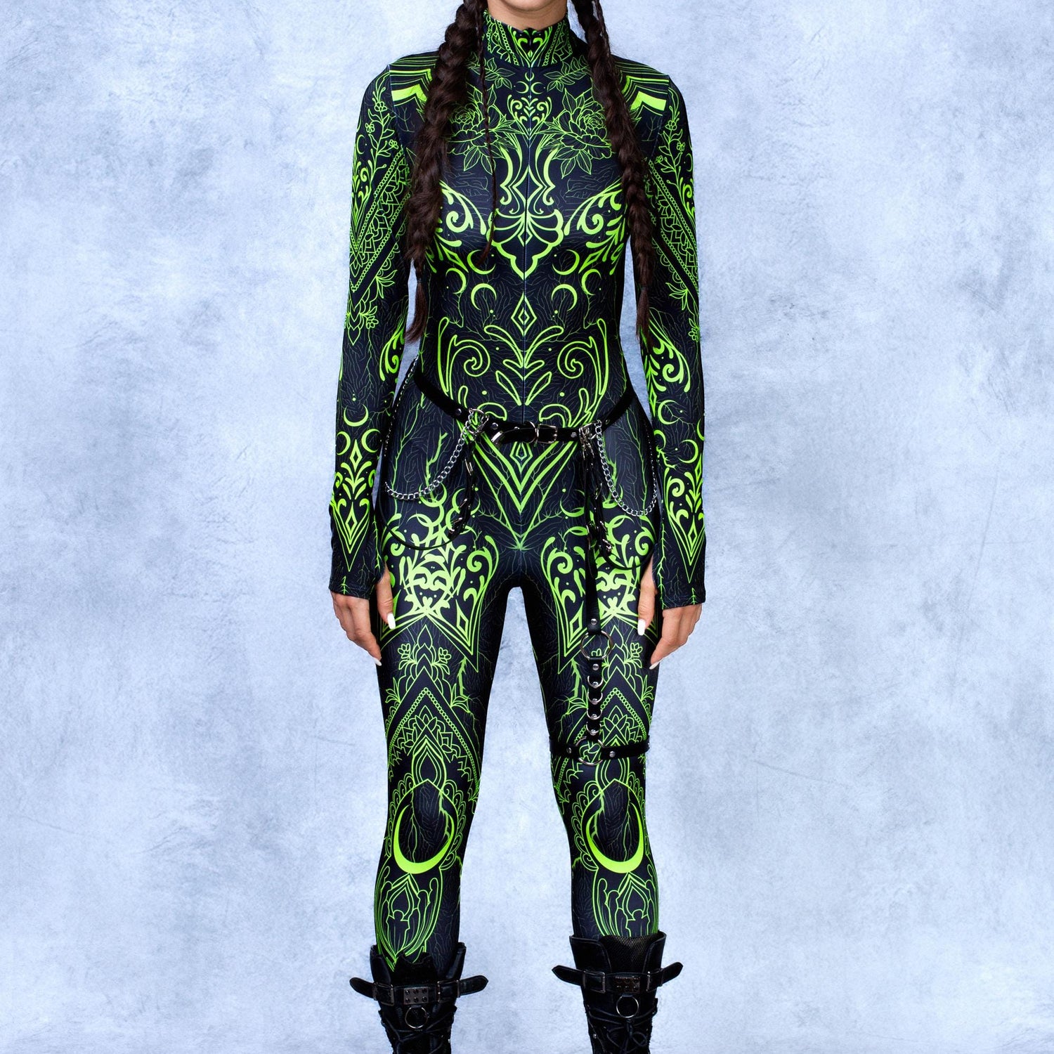 Soul Malediction Green Cyber Costume 6