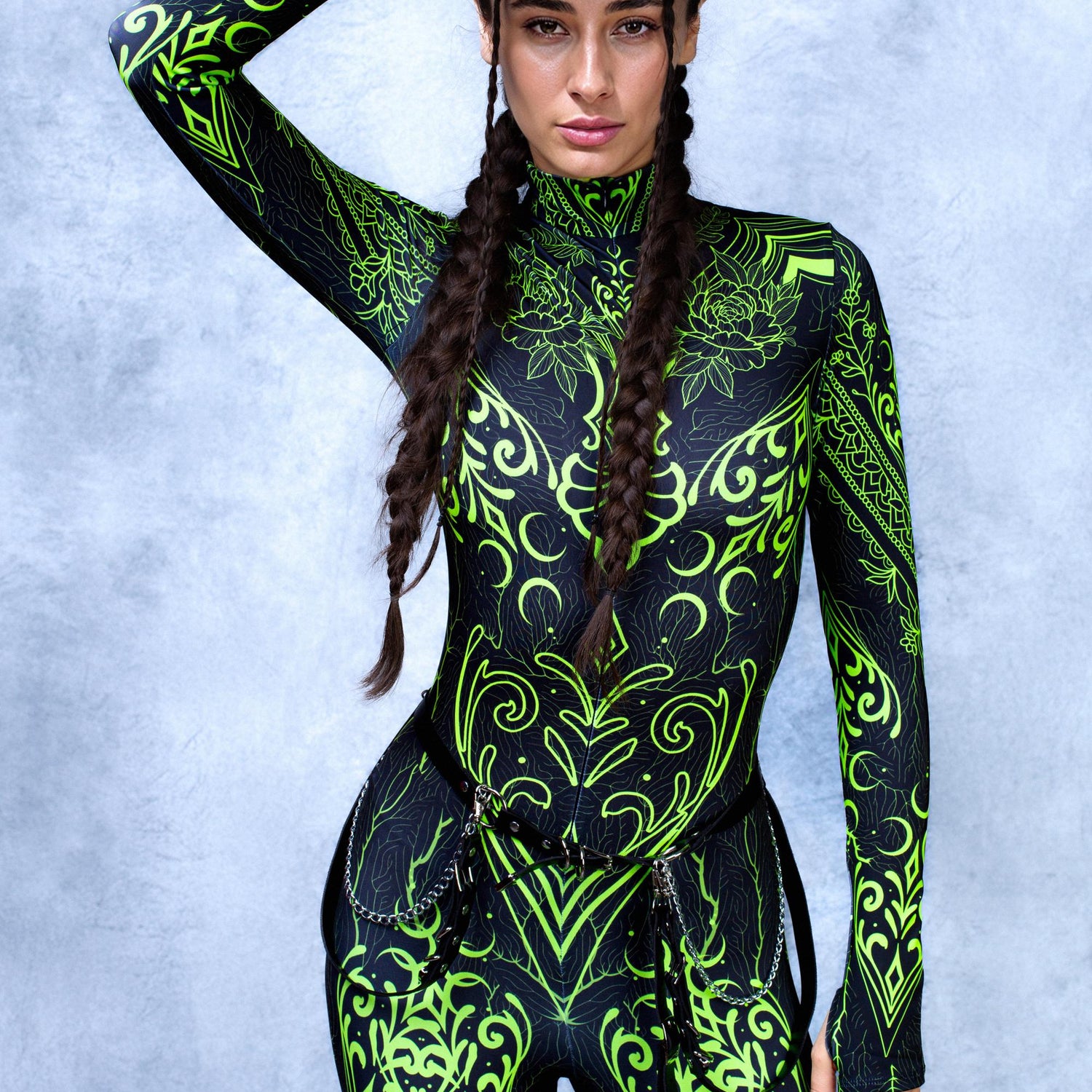 Soul Malediction Green Cyber Costume 8