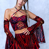 Witch Unholy Red Bikini Skirt Set