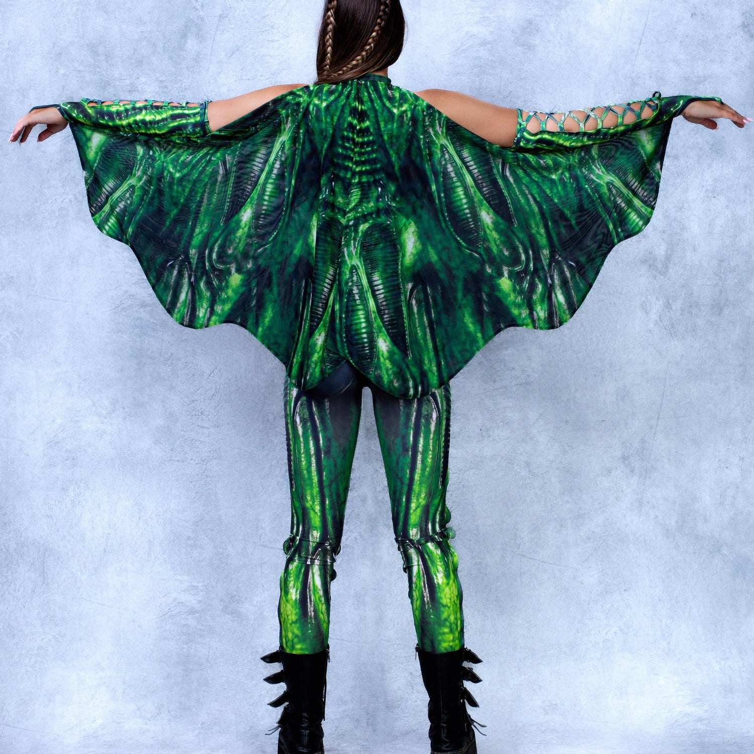 Exomorph Green Fairy Criss-Cross Jumpsuit Performance