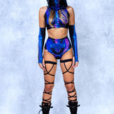 Shifty Skeleton Rave Top & Shorts Set