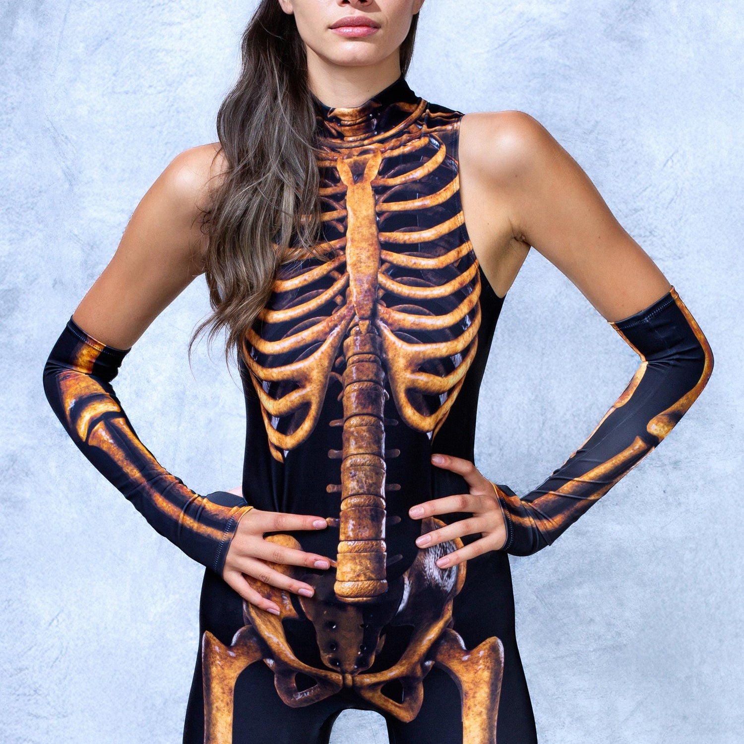 Dirty Skeleton Bare Back Catsuit