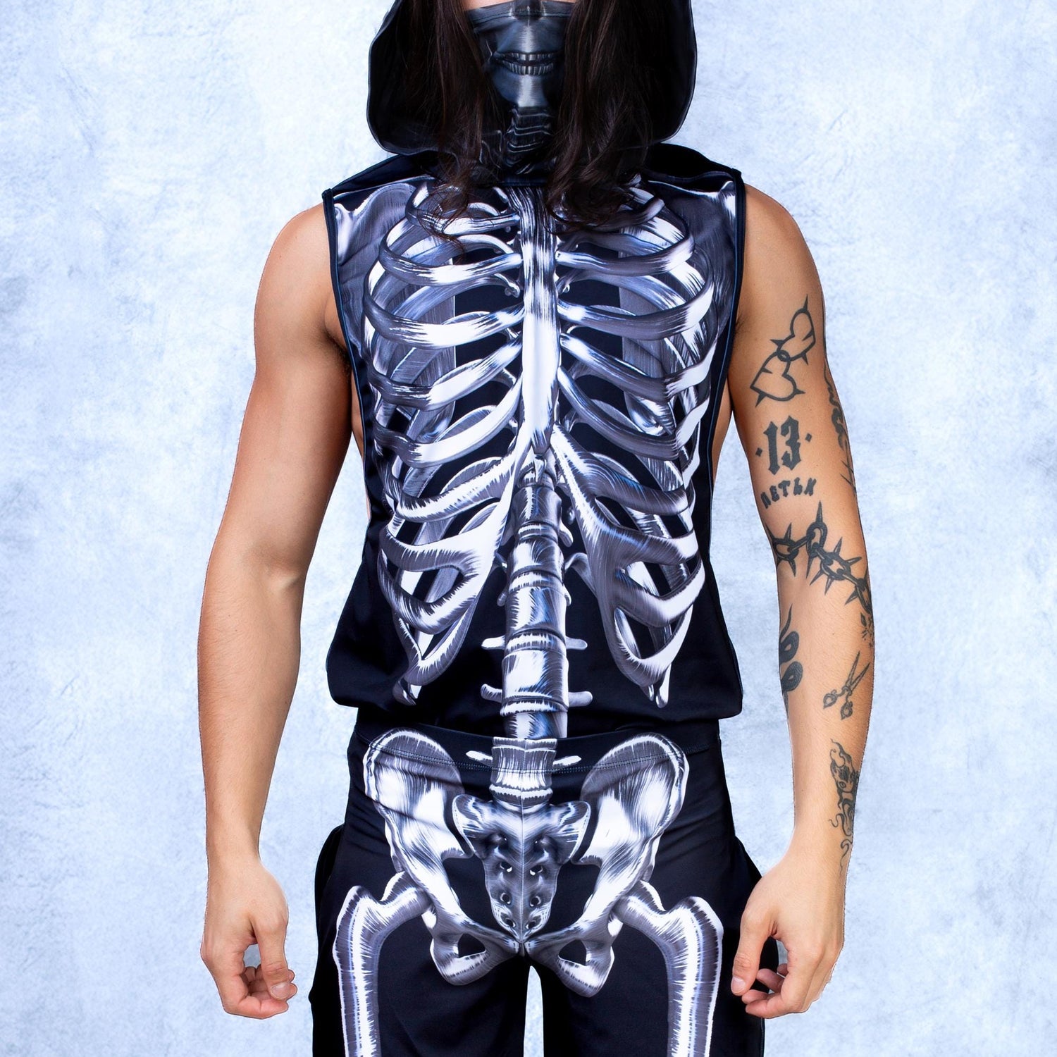 Silver Candy Skeleton Male Cuff Pants