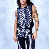 Silver Candy Skeleton Male Cuff Pants