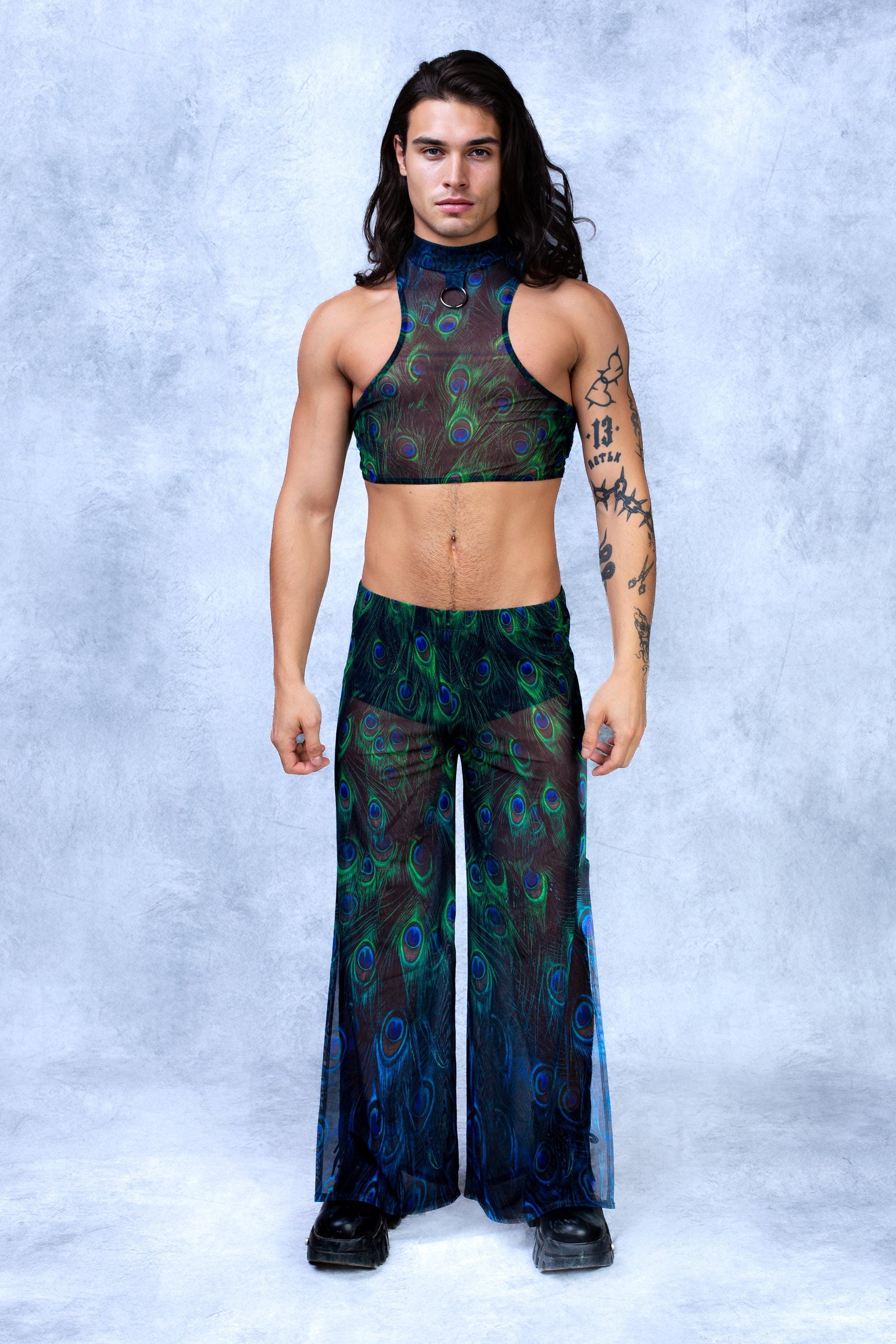 Peekok Mesh Male Split Pants 2