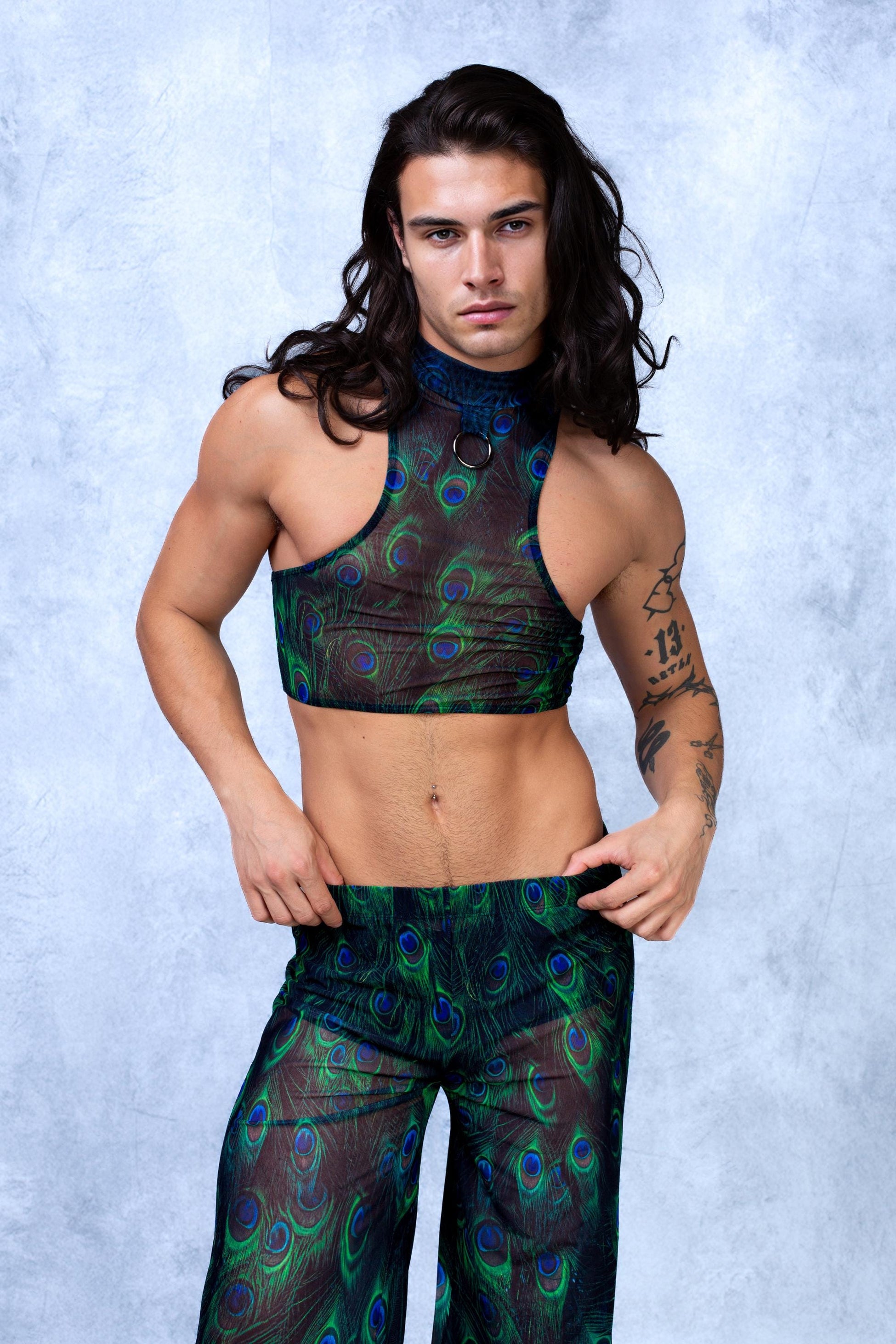 Peekok Mesh Male Split Pants 1
