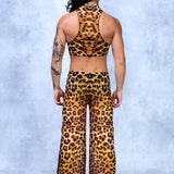 Cheetah Mesh Male Split Pants