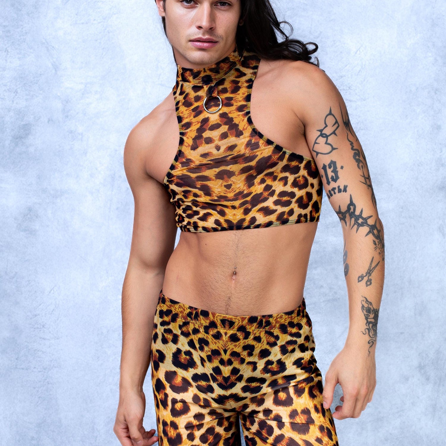 Cheetah Mesh Male Ring Top