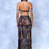 Hypnometallic Mesh Halter Top