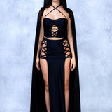 Just Black Witch Cross Corset Set