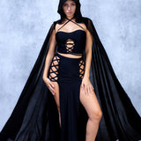 Just Black Witch Cross Corset Set