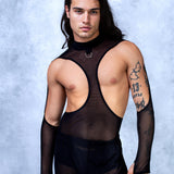 Just Black Male Cutout Top Set