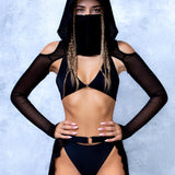 Just Black Open Front Skirt