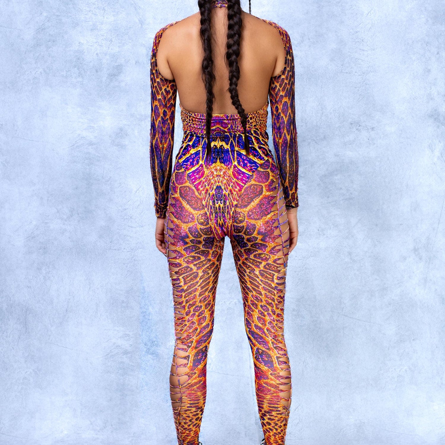 Rosy Viper Slit Weave Costume Performance