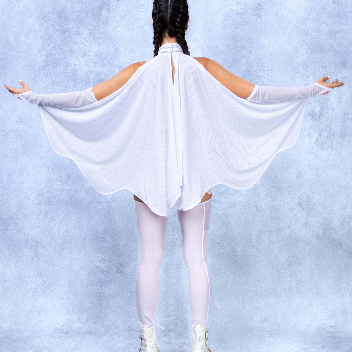 Just White Mesh Micro Skirt Performance