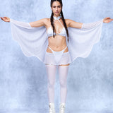 Just White Mesh Micro Skirt