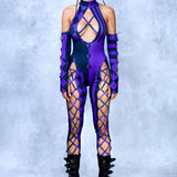 She's Crazy Purple Clown Criss-Cross Jumpsuit
