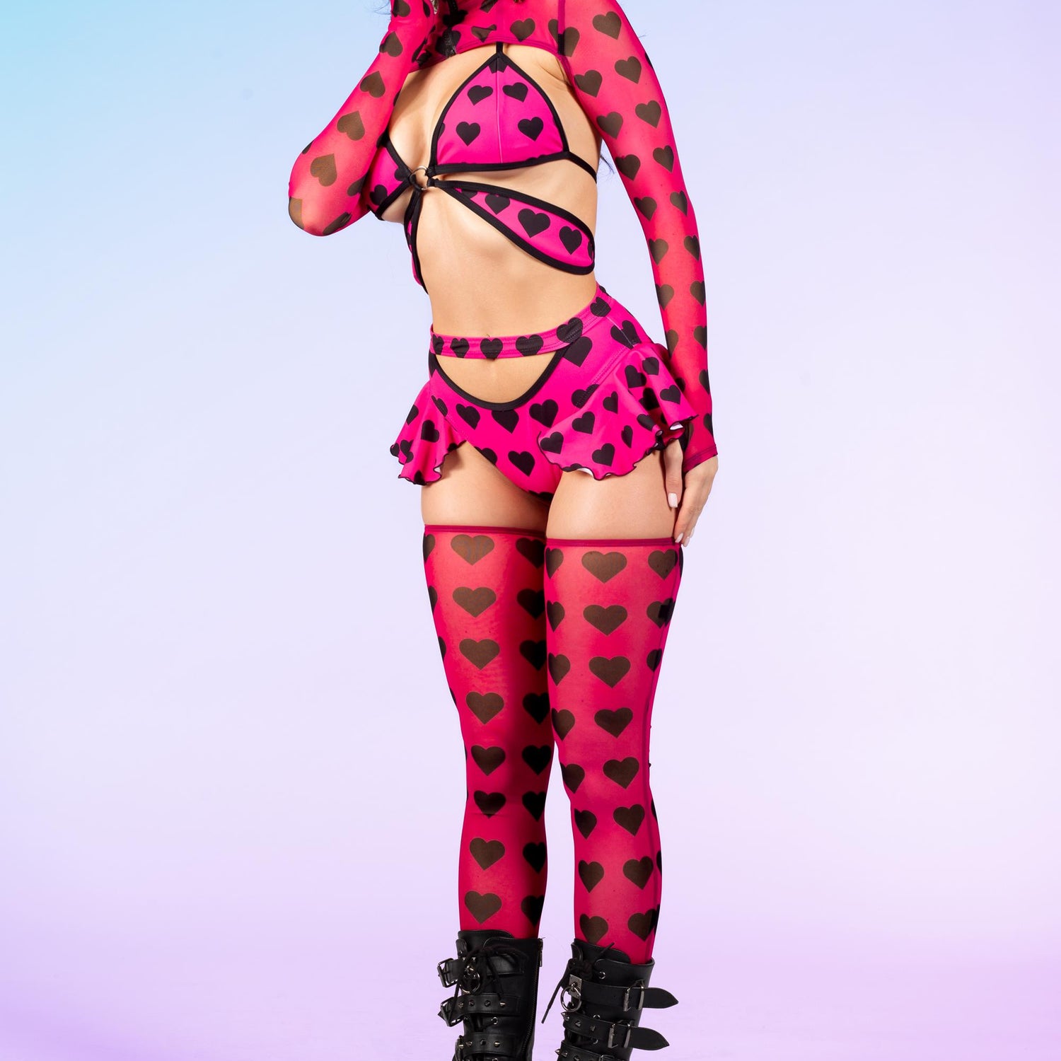 U Make Me So Heart Pink Butterfly Top Blue, Pink