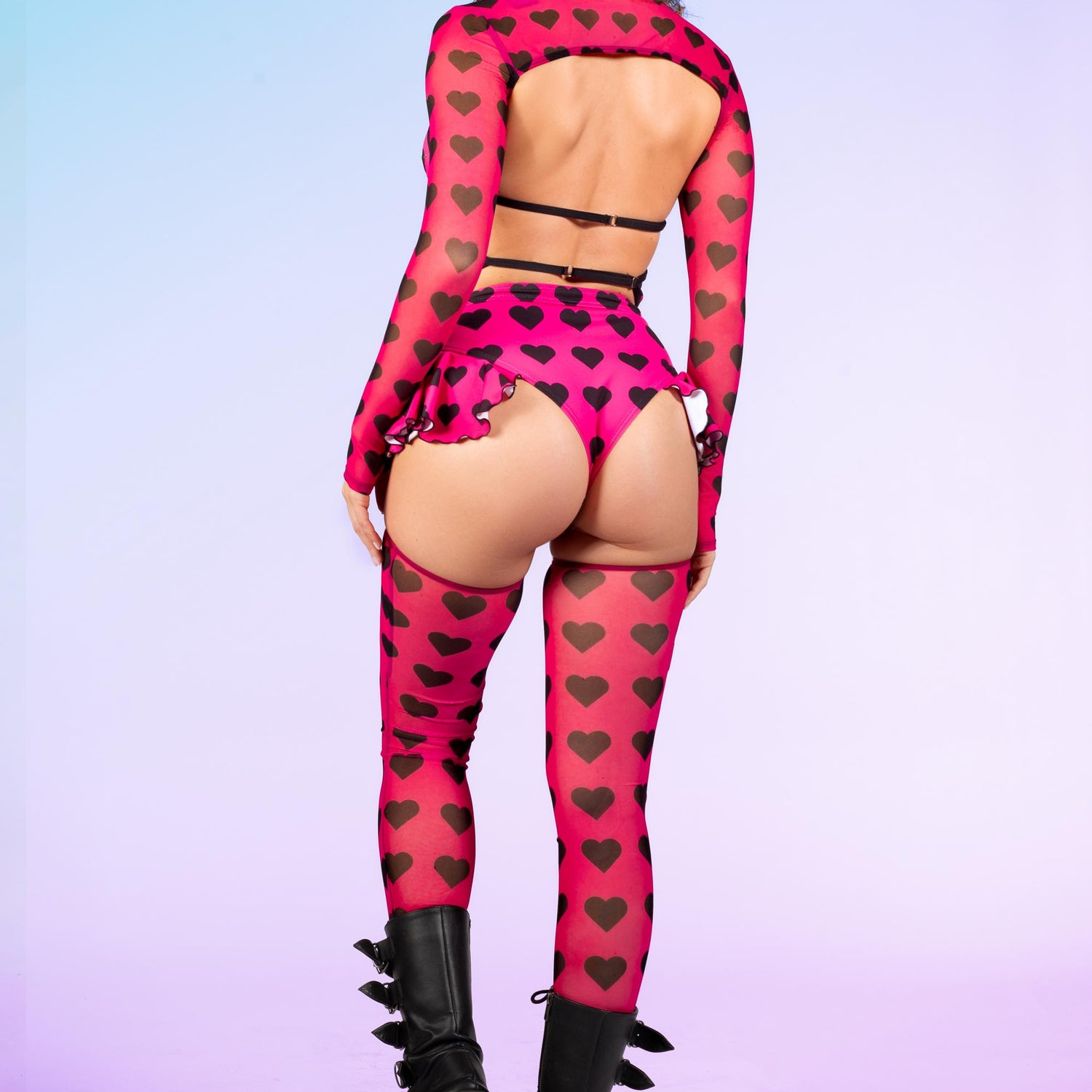 U Make Me So Heart Pink Butterfly Shorts 6