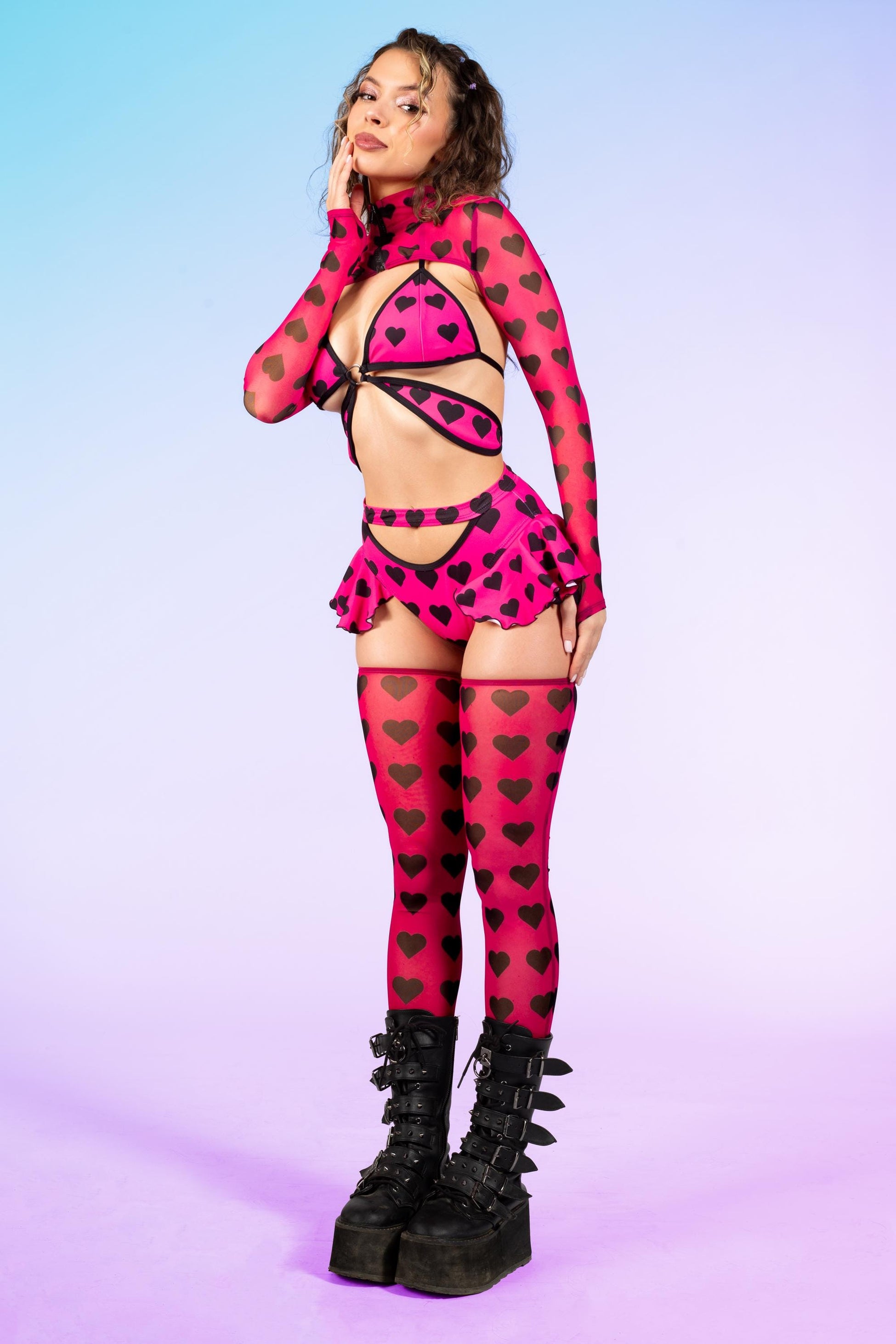 U Make Me So Heart Pink Butterfly Shrug Set 1