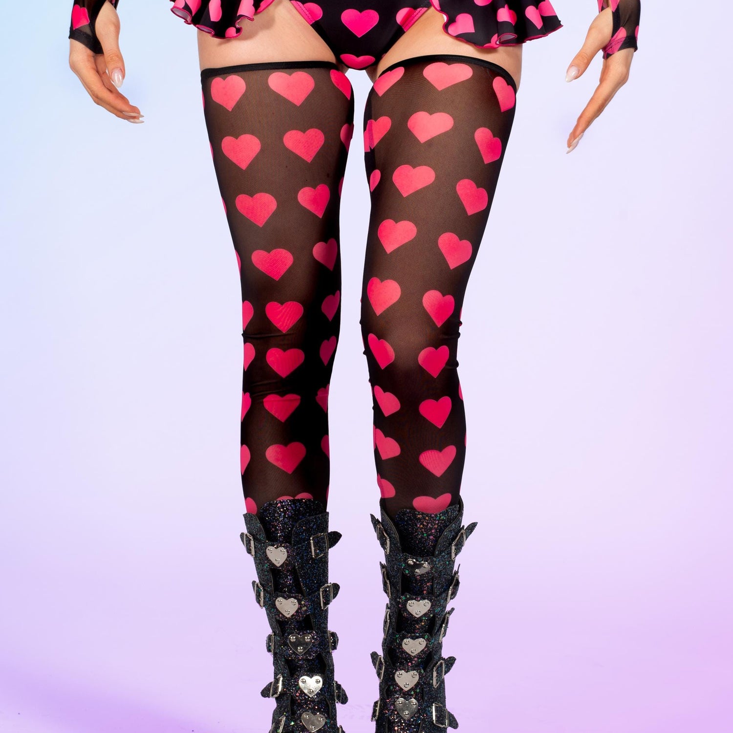 U Make Me So Heart Black Butterfly Shorts