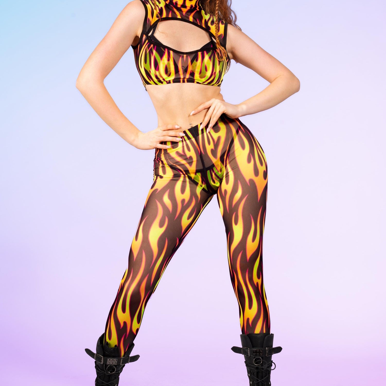 Flamethrower Mesh Leggings Festival