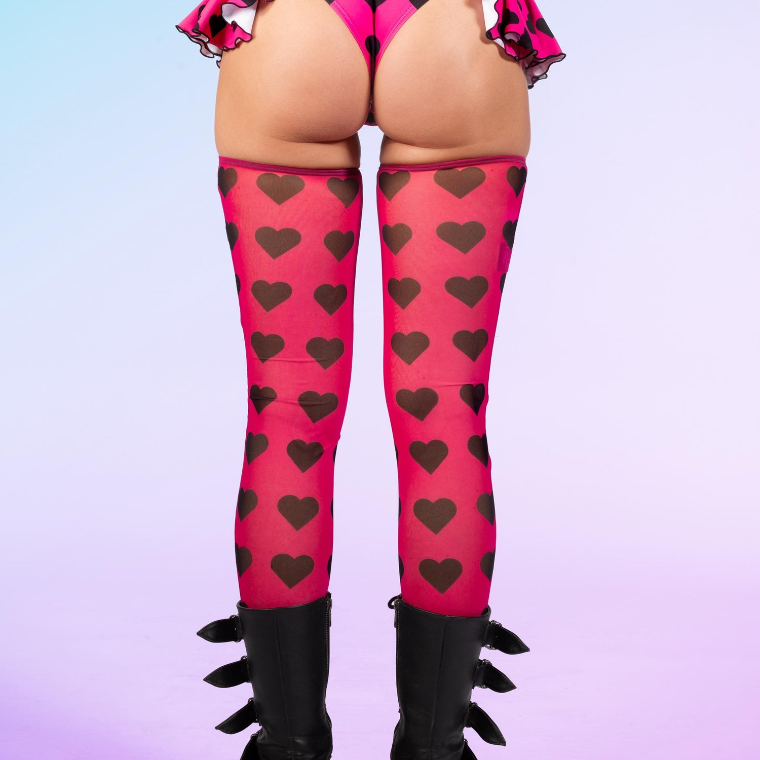 U Make Me So Heart Pink Butterfly Shorts Blue, Pink