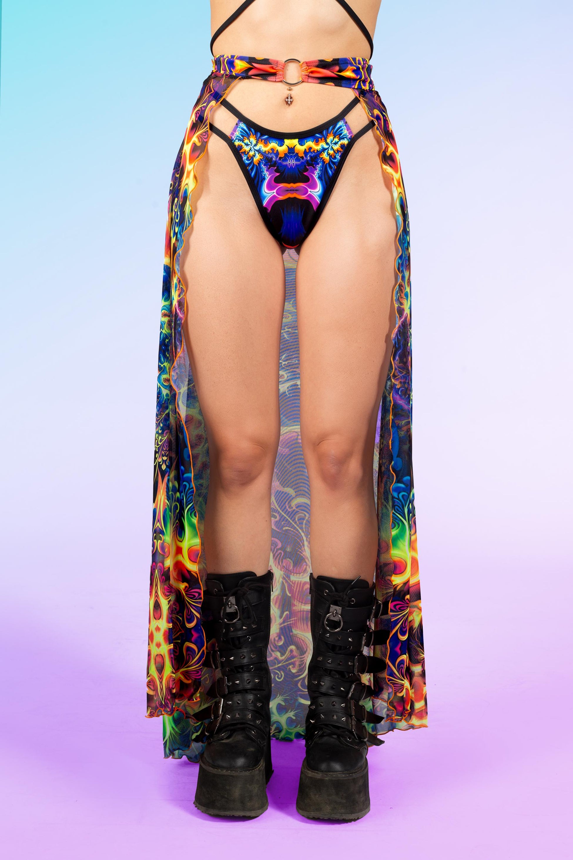 Lightning Round Open Front Skirt 1