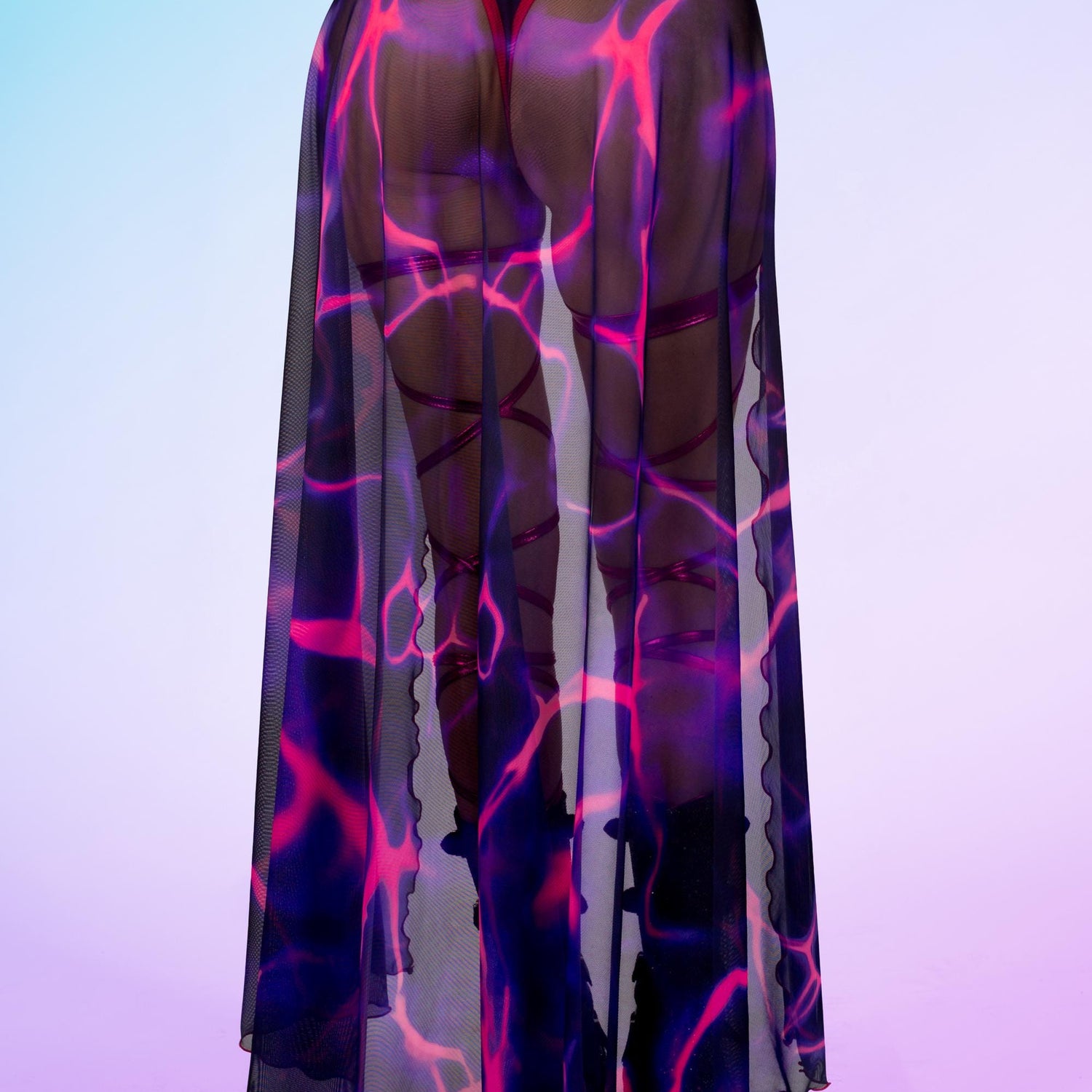 Perfect Storm Open Front Skirt Pink, Purple