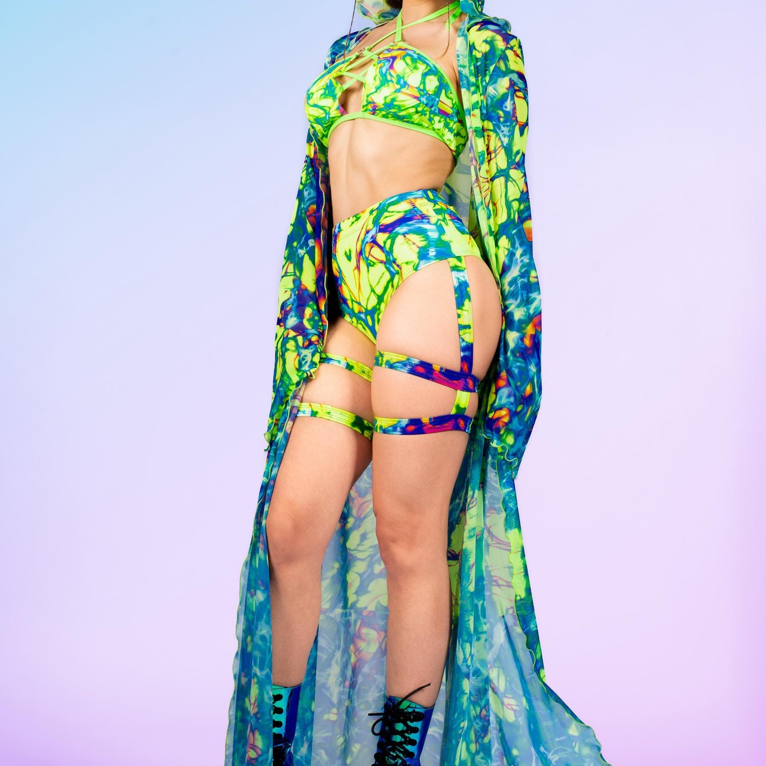 Psy Flux Mesh Kimono Festival