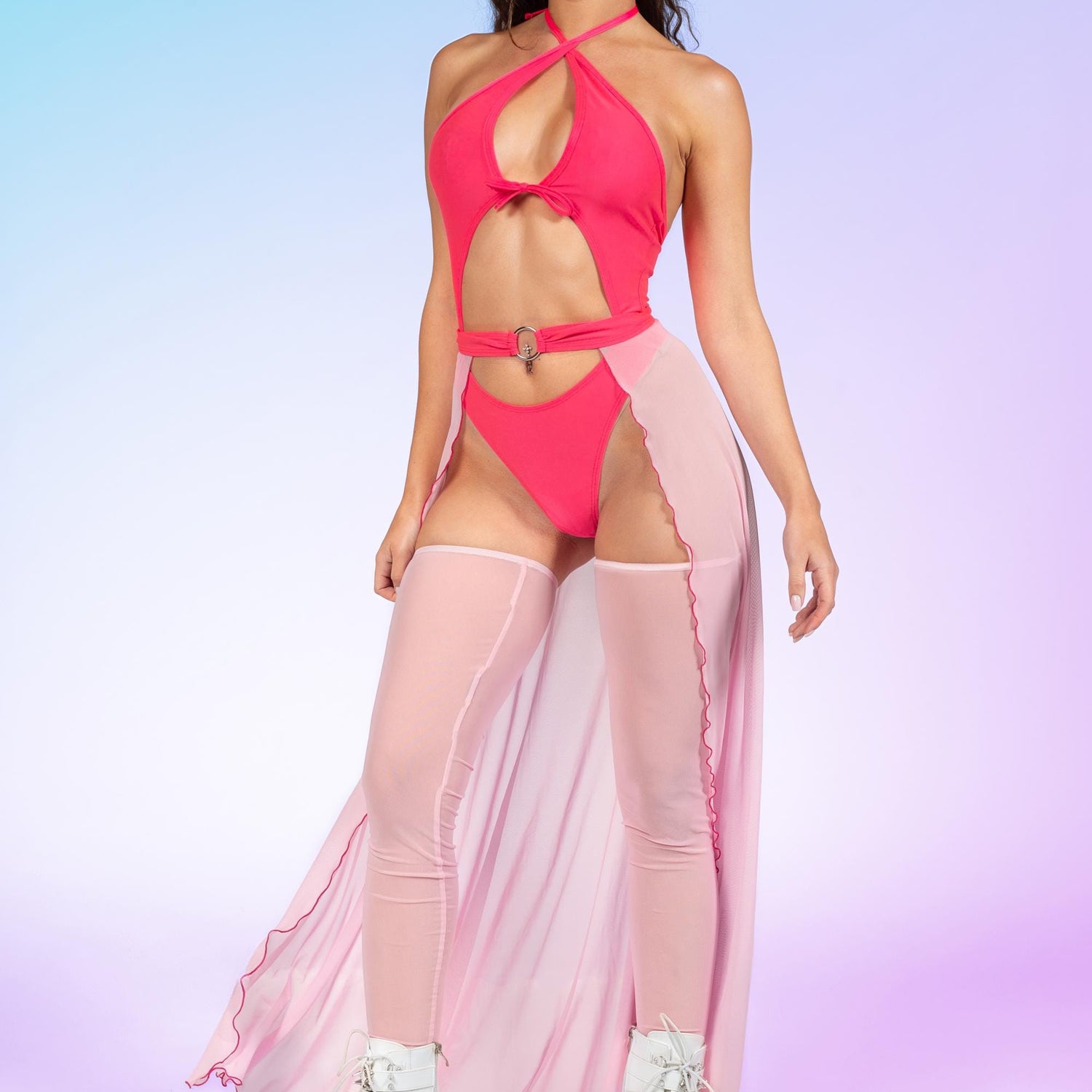 Cotton Candy Halter Bodysuit Set