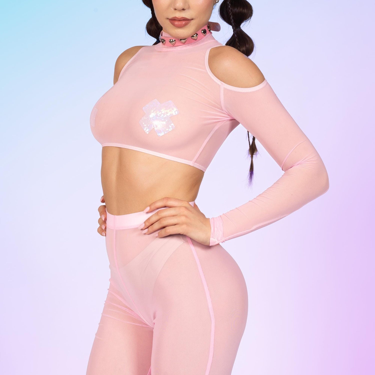 Cotton Candy Mesh Bell Bottom Pants Festival