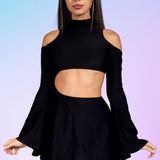 Just Black Bell Sleeve Dress