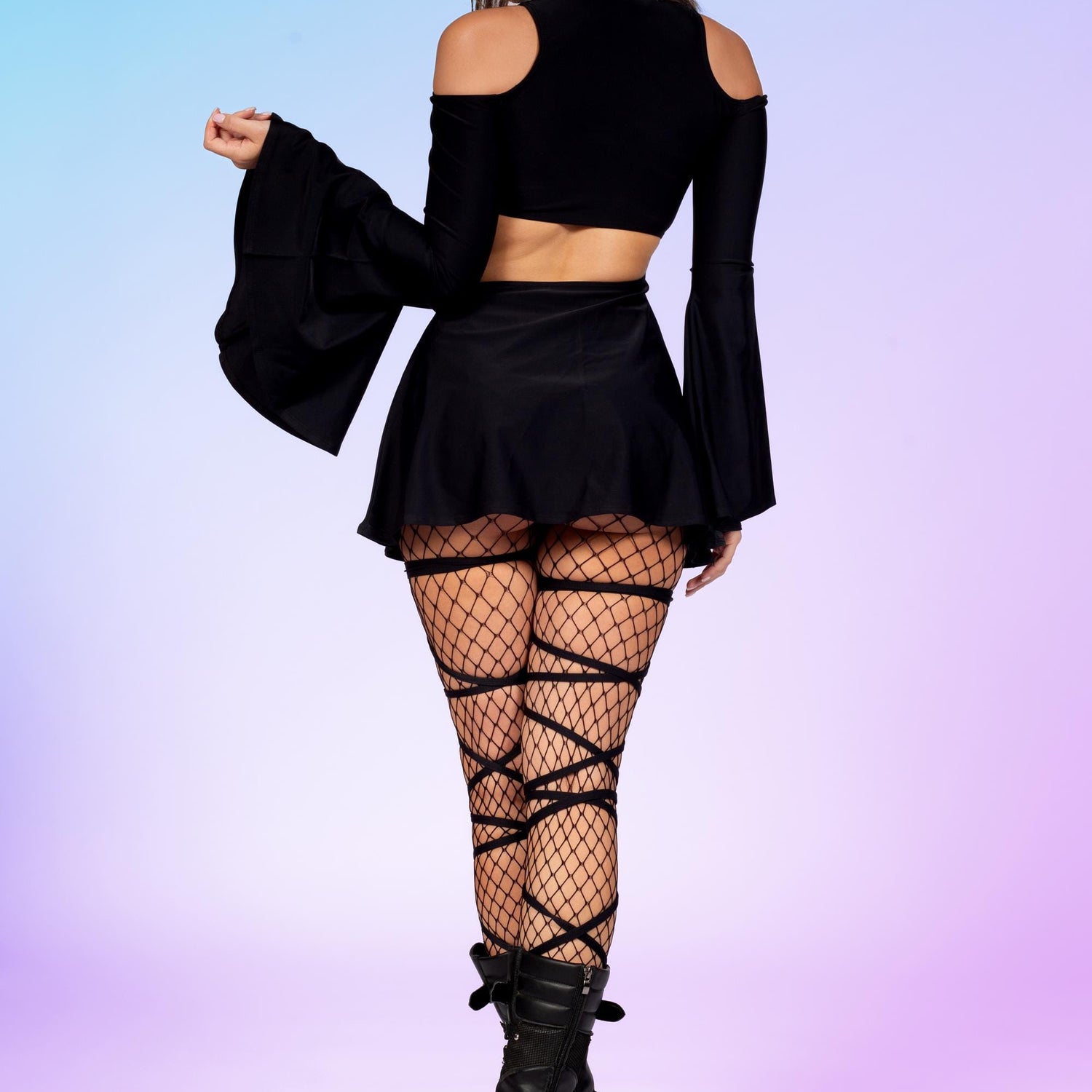 Just Black Bell Sleeve Dress Festival