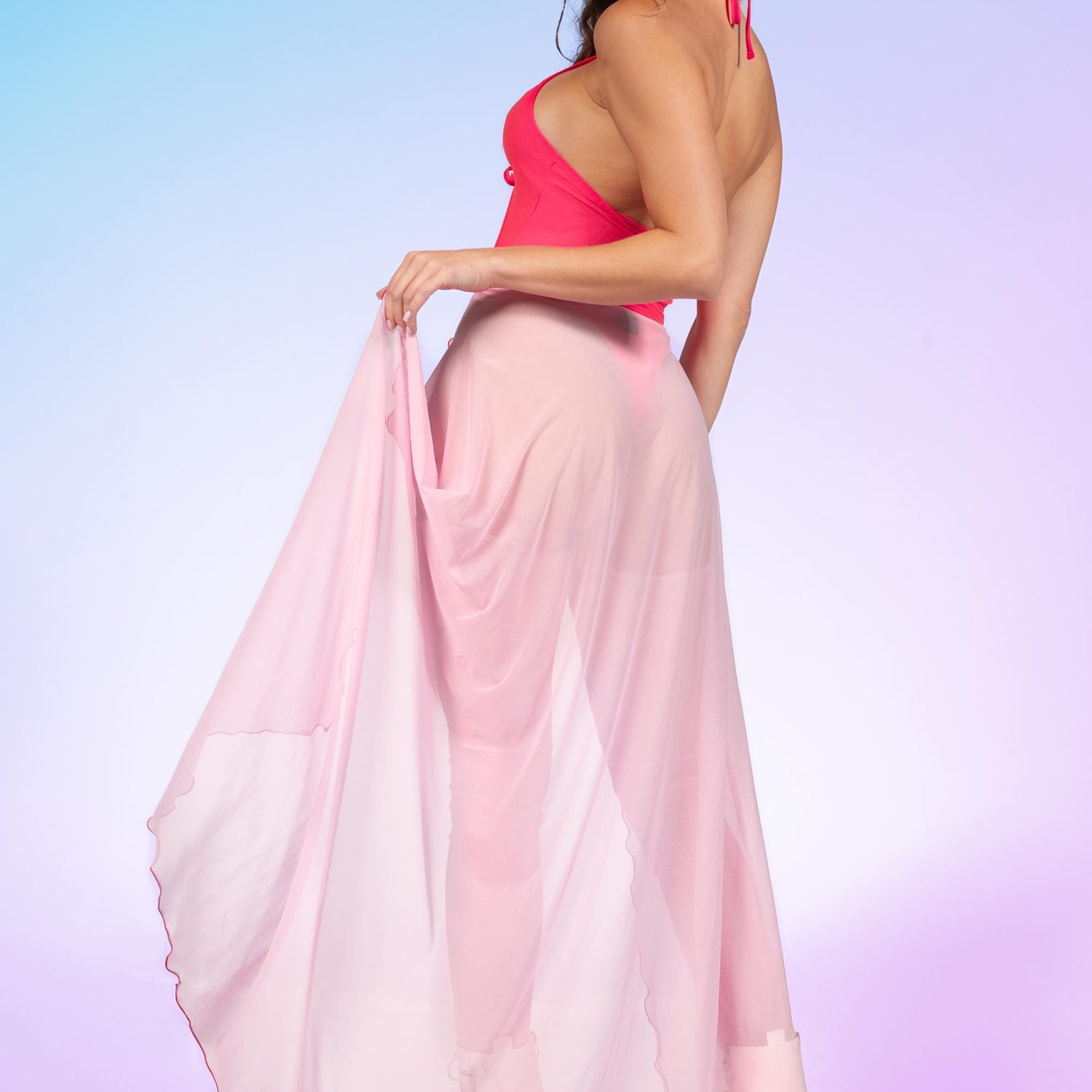 Cotton Candy Halter Bodysuit Festival