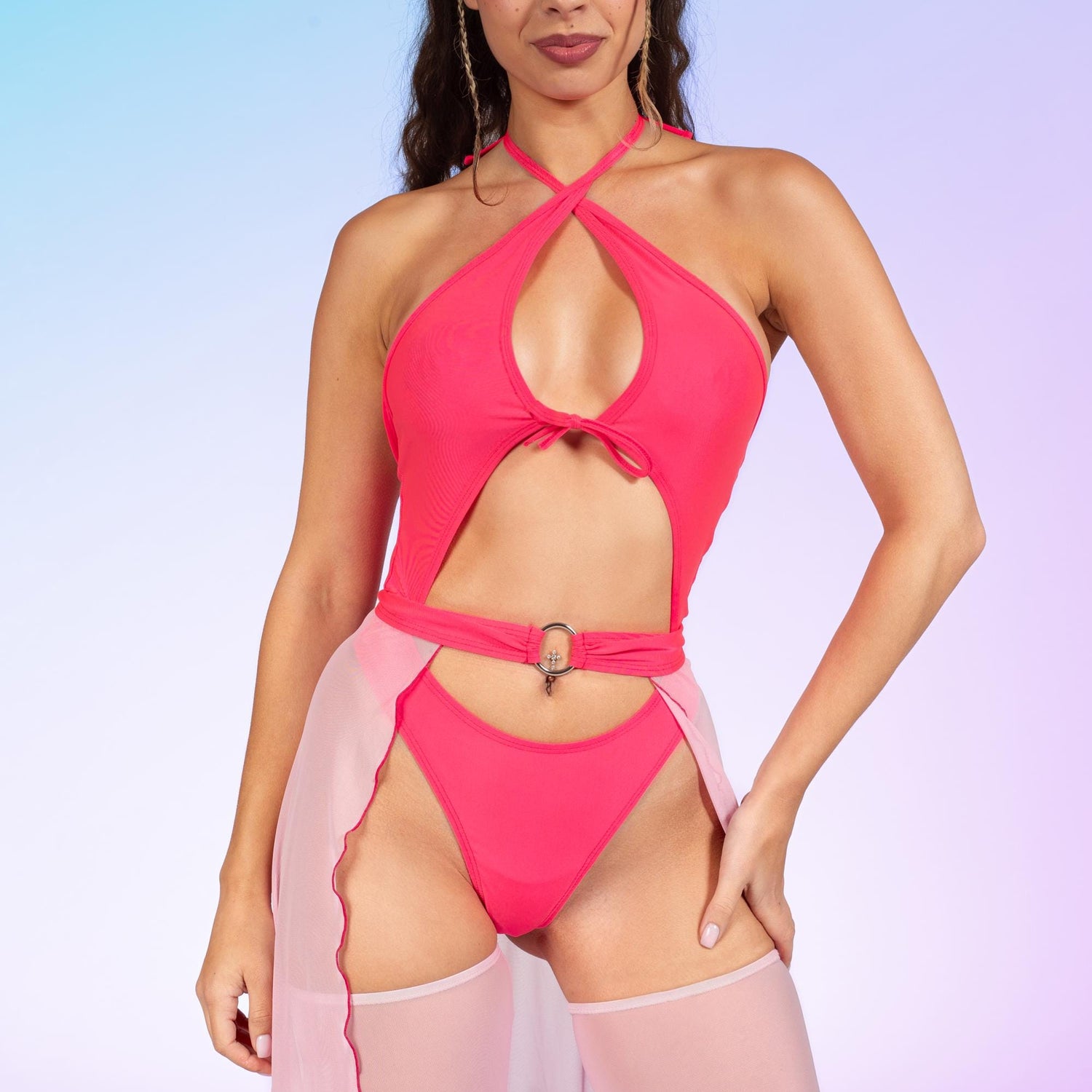 Cotton Candy Halter Bodysuit
