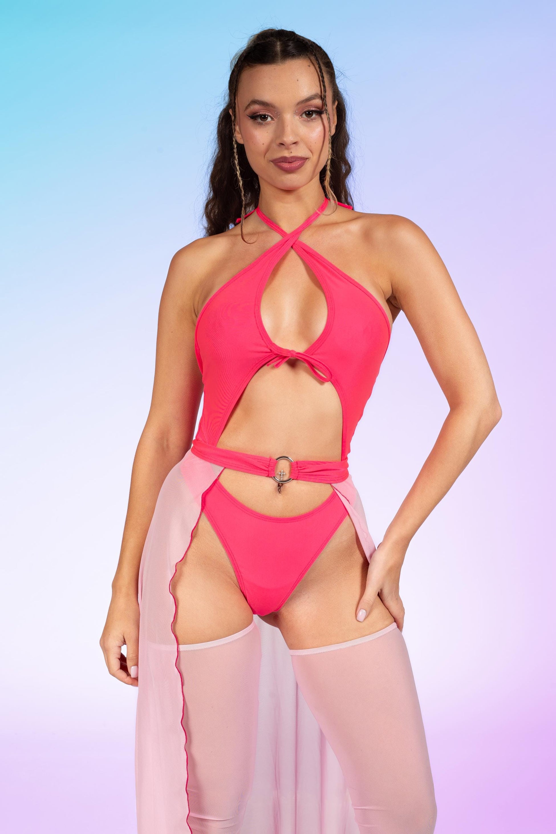 Cotton Candy Halter Bodysuit 1
